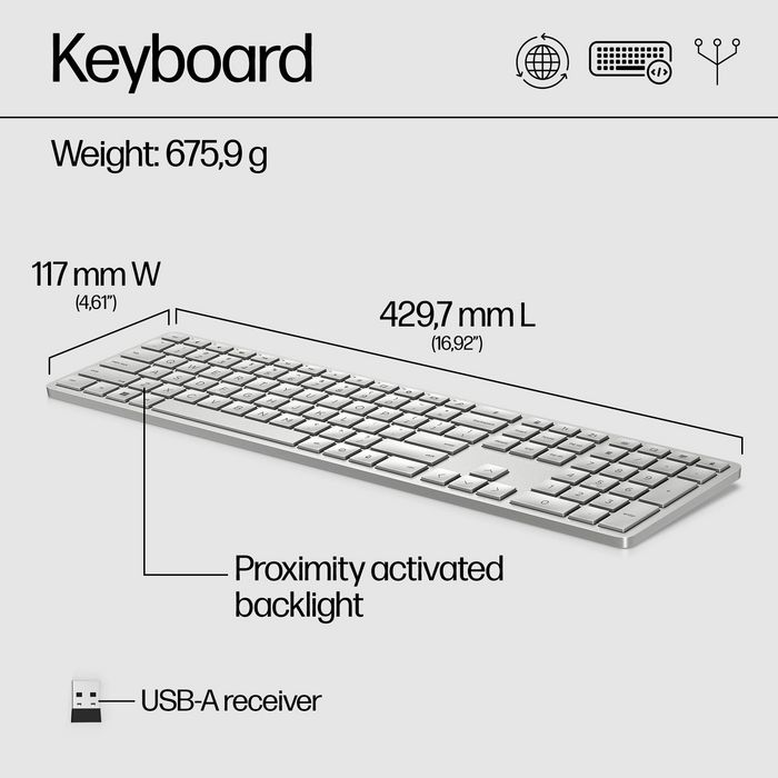 3Z729AA#ABH, HP 970 Programmable Wireless Keyboard | EET