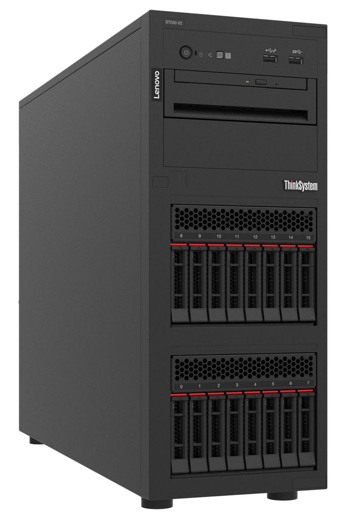 Lenovo ThinkSystem ST250 V2 server Tower Intel Xeon E E-2356G 3.2 GHz 16 GB DDR4-SDRAM 550 W - W128592899