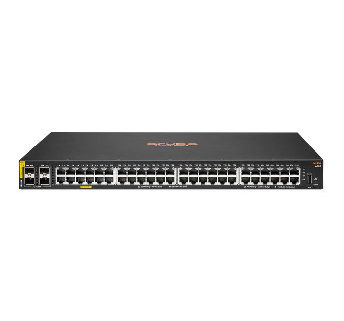 Hewlett Packard Enterprise Aruba Networking CX 6000 48G Class4 PoE 4SFP 740W Managed L3 Gigabit Ethernet (10/100/1000) Power over Ethernet (PoE) 1U - W128596223