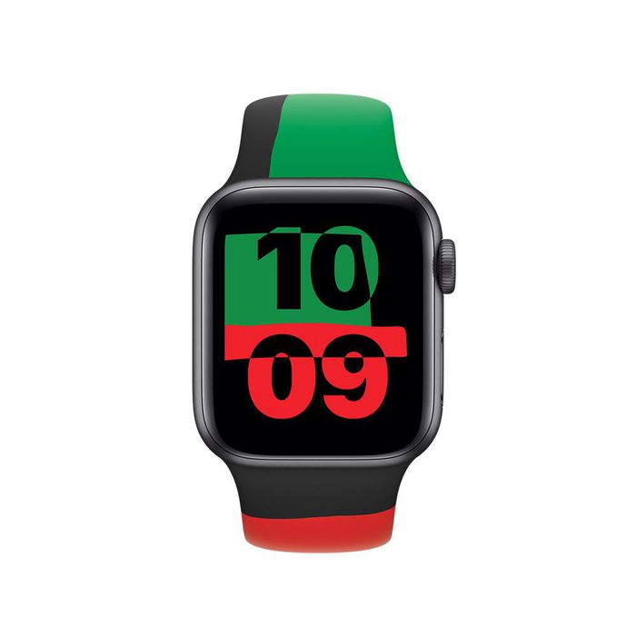 Apple Apple MUQ53ZM/A Smart Wearable Accessories Band Black, Green, Red Fluoroelastomer - W128597270