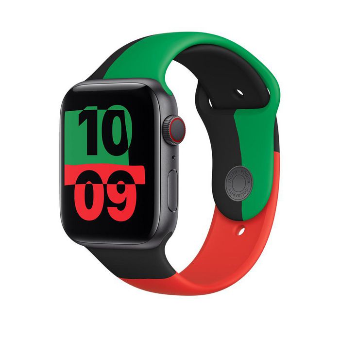 Apple Apple MUQ83ZM/A Smart Wearable Accessories Band Black, Green, Red Fluoroelastomer - W128597271