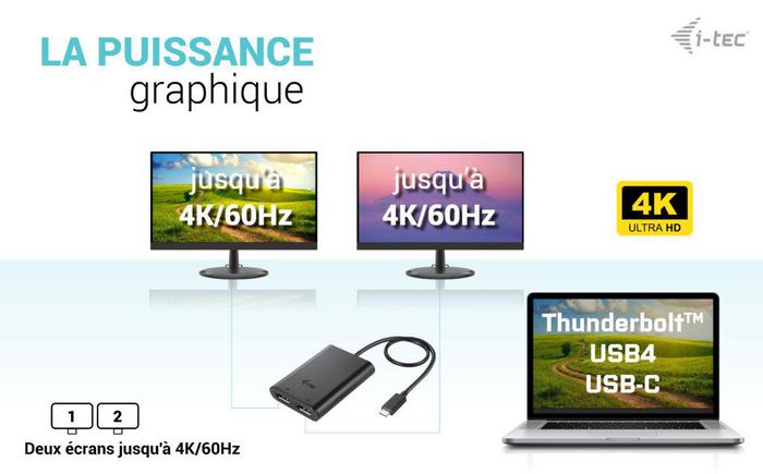 i-tec USB-C Dual 4K/60Hz (single 8K/30Hz) DP Video - W128597329