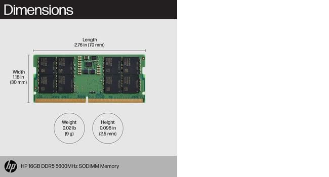 HP 16GB DDR5 5600MHz SODIMM Memory memory module - W128597418