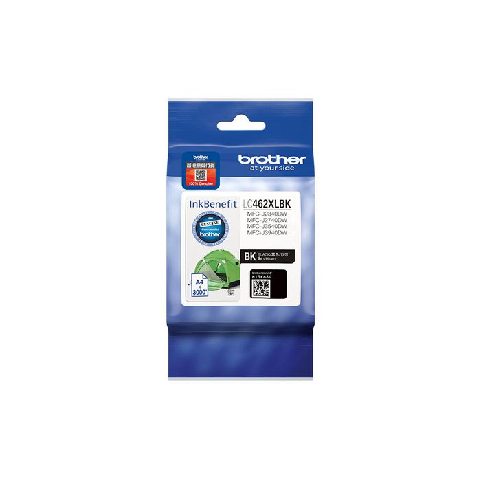 Brother Brother LC462XLBK ink cartridge 1 pc(s) High (XL) Yield Black - W128601065