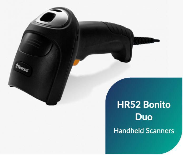 Newland HR52 Bonito 2D HH Reader, CMOS Duo Near/Far MP imager+Laser Aimer, Black,RS232 2m. cable, multiplug adapter - W128771739