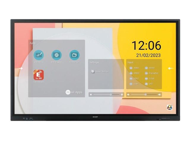 Sharp/NEC 75" LC-Series Interactive Display, UHD, 450 cd/m2, 16/7 proof, Infrared, 20 touch points, OPS Slot, Android SoC, USB-C, HDMI-out - W128434724