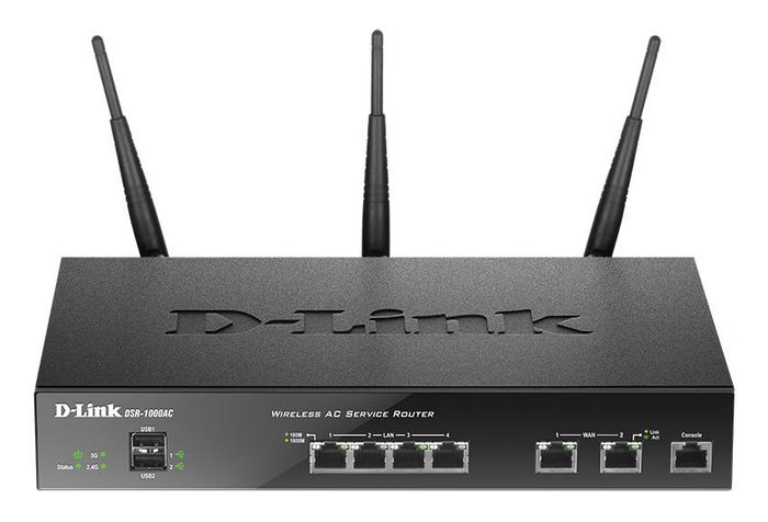 D-Link 2.4 GHz, 5 GHz, IEEE 802.11 ac/a/b/g/n, 2 x 10/100/1000 Mbps WAN, 4 x 10/100/1000 Mbps LAN - W124348942