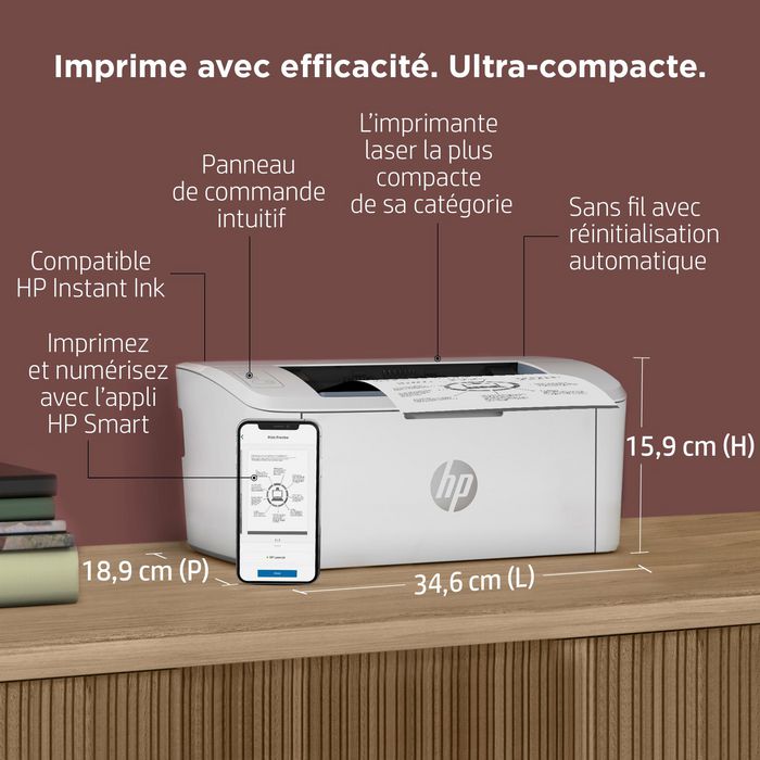 HP Laserjet M110W Printer, Black And White, Printer For Small Office, Print, Compact Size - W128561035