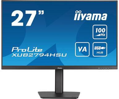 iiyama Prolite 27&#39;&#39; ETE VA-panel,1920x1080@100Hz,15cm height adj. stand,250cd/m²,4ms,HDMI,DP, Speakers,USB 2x 2.0 - W128460198