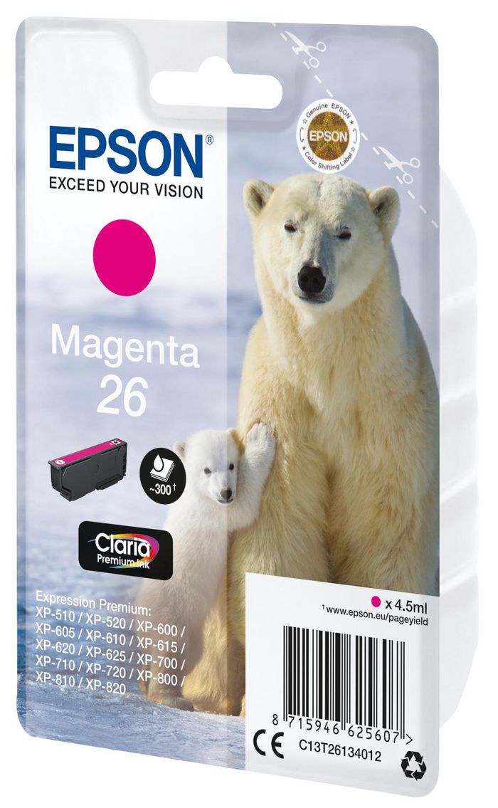 Epson 26 ink cartridge mag standard capacity 4.5ml 300 pa - W128779173