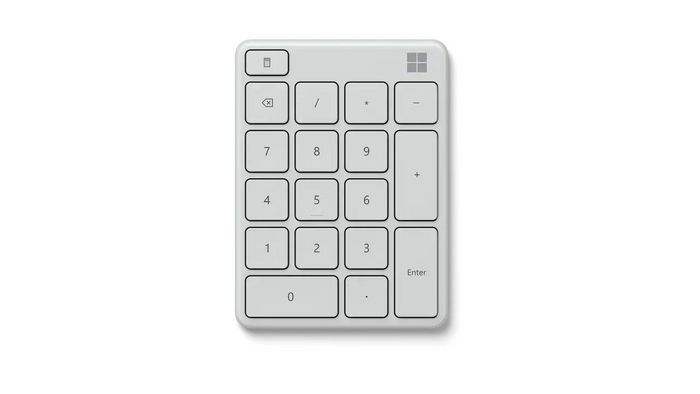 Microsoft Number Pad Numeric Keypad Universal Bluetooth White - W128780371
