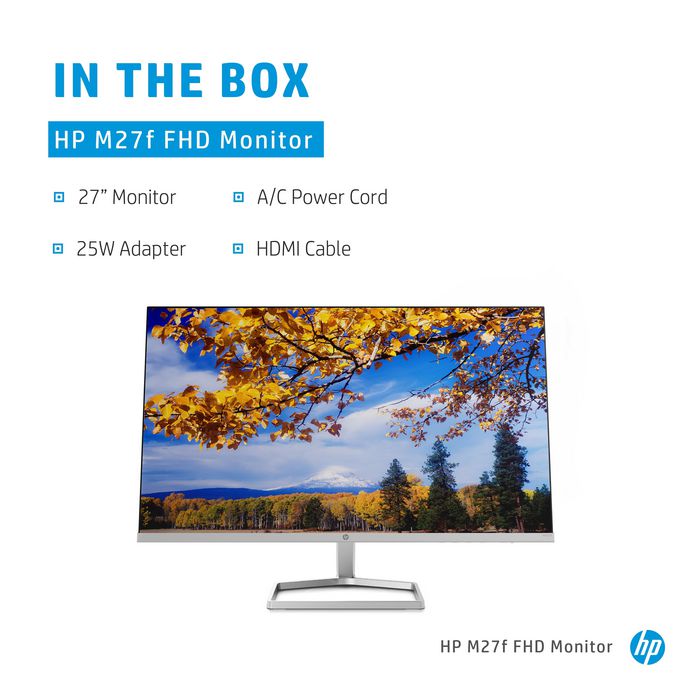 HP M27F Computer Monitor 68.6 Cm (27") 1920 X 1080 Pixels Full Hd Lcd Black, Silver - W128780468