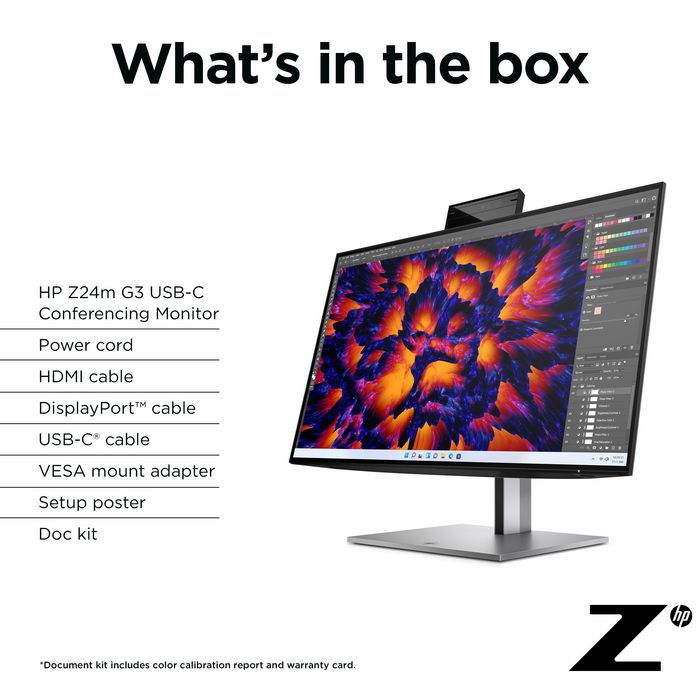 HP Z24M G3 Computer Monitor 60.5 Cm (23.8") 2560 X 1440 Pixels Quad Hd Silver - W128781065