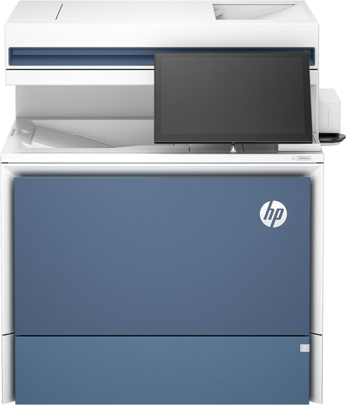 HP Color Laserjet Enterprise Flow Mfp 5800Zf Printer, Print, Copy, Scan, Fax, Automatic Document Feeder; Optional High-Capacity Trays; Touchscreen; Terrajet Cartridge - W128781189