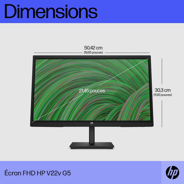HP V22V G5 Computer Monitor 54.5 Cm (21.4") 1920 X 1080 Pixels Full Hd Black - W128781328