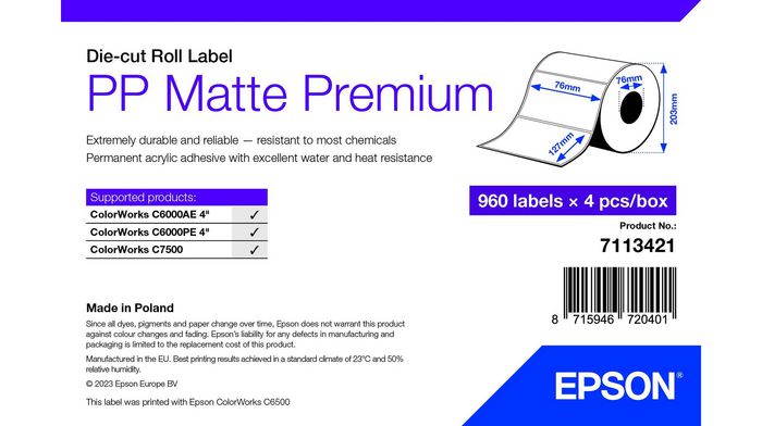 Epson Printer Label White Self-Adhesive Printer Label - W128781475
