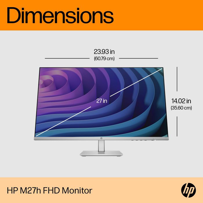HP M27H Fhd Computer Monitor 68.6 Cm (27") 1920 X 1080 Pixels Full Hd Led Black, Grey - W128781535