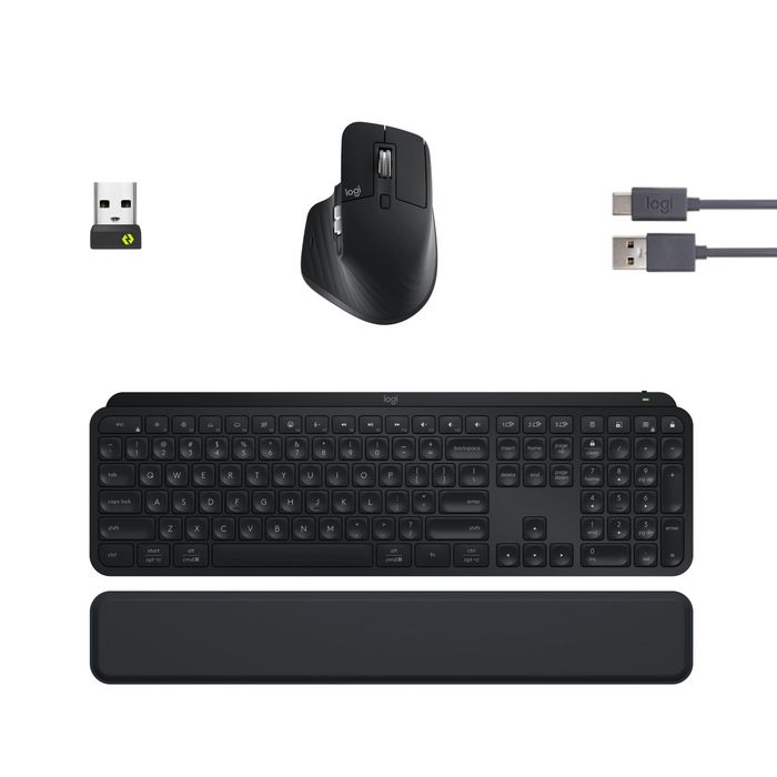 Logitech Mx Keys S Combo Keyboard Mouse Included Rf Wireless + Bluetooth Qwerty Us International Graphite - W128781943
