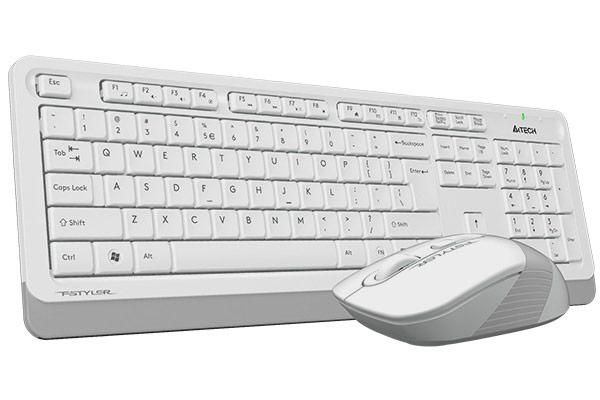 A4Tech Keyboard Mouse Included Rf Wireless Qwerty English White - W128783616
