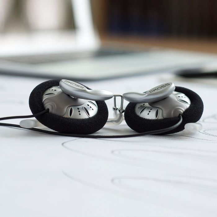 KOSS Headphones/Headset Wired Ear-Hook Music Black, Silver - W128783912