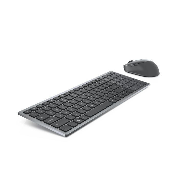 Dell Km7120W Keyboard Mouse Included Rf Wireless + Bluetooth Qwertz Czech, Slovakian Grey, Titanium - W128783900