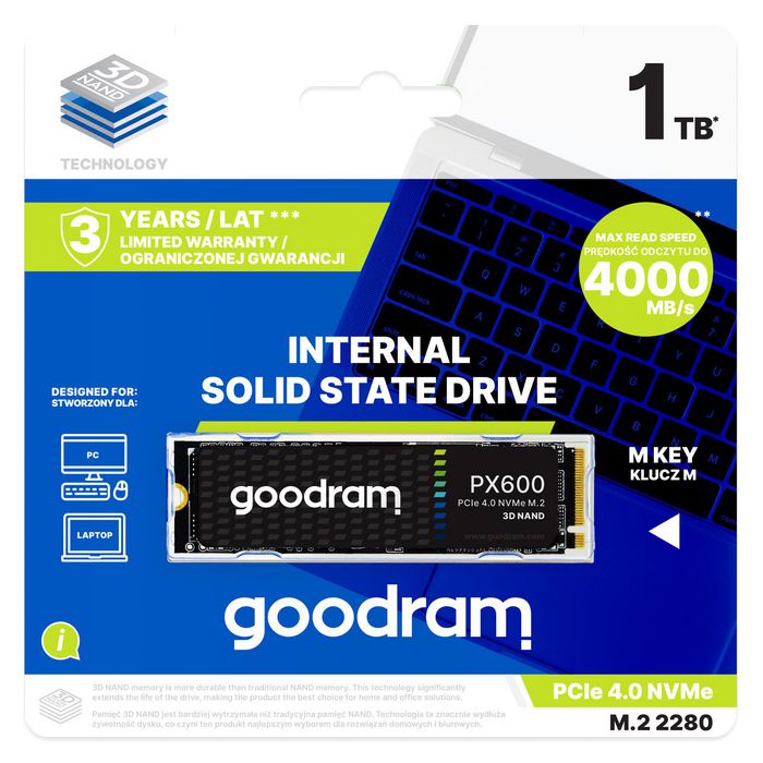 Goodram Internal Solid State Drive M.2 250 Gb Pci Express 4.0 3D Nand Nvme - W128785335