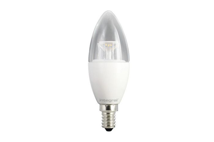 Integral Candle bulb e14 500lm 5.6w 5000k dimmable 240 beam clear - W128321321