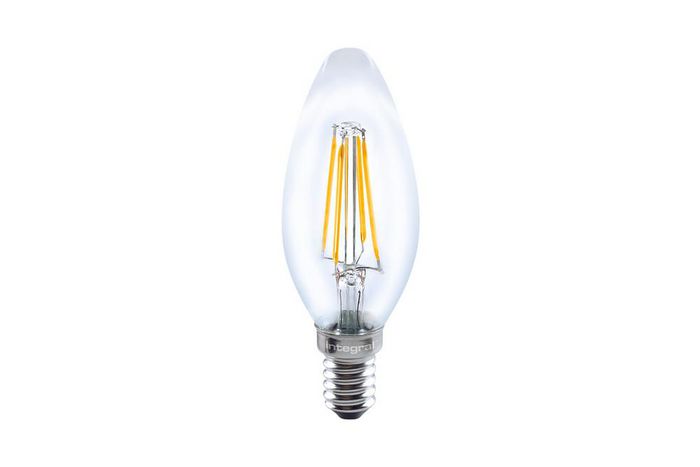 Integral Omni filament candle bulb e14 470lm 4.2w 2700k non-dimm 320 beam clear - W128321344