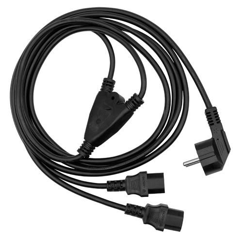MicroConnect Power Y-Cord, 3m, Black, IEC320 - W125085898
