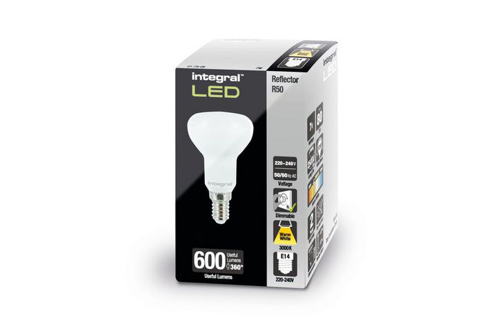 Integral R50 bulb E14 600lm 7W 3000k Dimmable 120 beam - W128321421