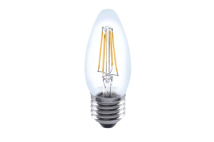 Integral Omni filament candle bulb E27 470lm 4.2W 2700k non-dimm 320 beam clear - W128321346