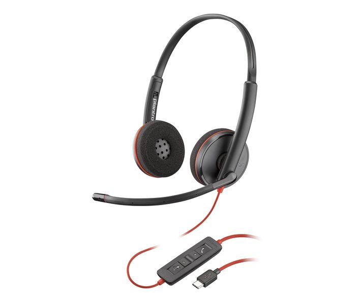 HP Blackwire C3220 Stereo USB-C Black Headset +Carry Case (Bulk) - W128769395