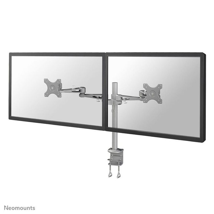 Neomounts by Newstar Neomounts by Newstar Full Motion Dual Desk Mount (clamp) for two 10-27" Monitor Screens, Height Adjustable - Silver - W125150296