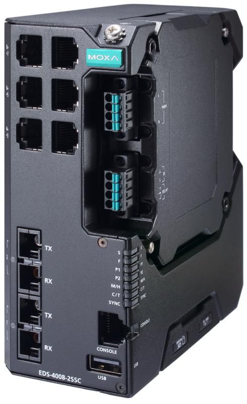 Moxa 8-port managed Ethernet switch, dual power supply 12/24/48 VDC, Extended Temp - W128778212