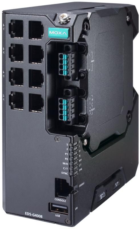 Moxa 8G-port full Gigabit managed Ethernet switch, dual powersupply 12/24/48VDC, Extended Temp - W128778242