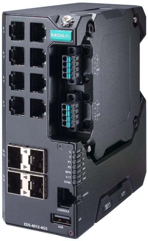 Moxa 12-port managed Ethernet switch, dual power supply 12/24/48 VDC, Extended Temp - W128791692