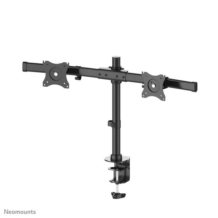 Neomounts Newstar Tilt/Turn/Rotate Dual Desk Mount (clamp & grommet) for two 10-27" Monitor Screens, Height Adjustable - Black - W124350768