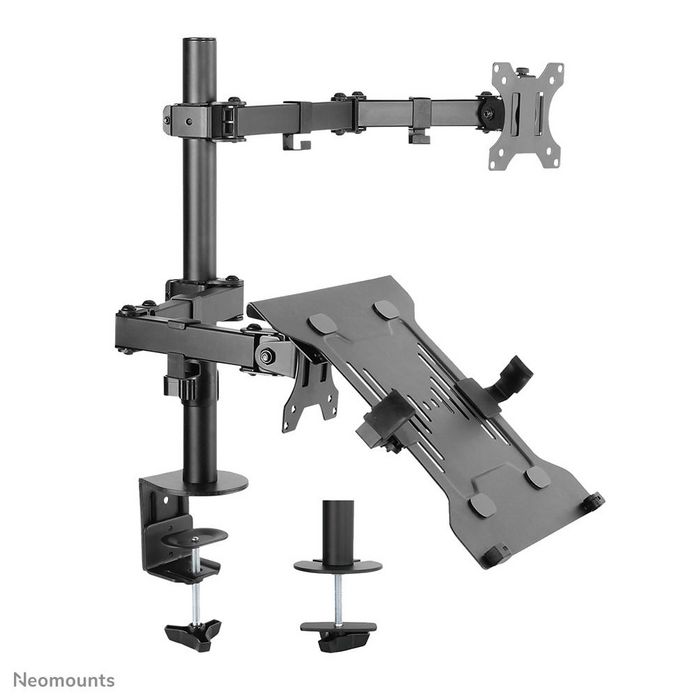 Neomounts by Newstar Neomounts by Newstar Full Motion Desk Mount (clamp and grommet) for 10-32" Monitor Screen and Laptop, Height Adjustable - Black - W124550752