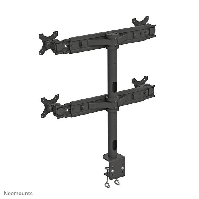 Neomounts by Newstar Newstar Tilt/Turn/Rotate Quad Desk Mount (clamp) for four 19-30" Monitor Screens, Height Adjustable - Black - W124550755