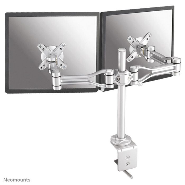 Neomounts by Newstar Neomounts by Newstar Full Motion Dual Desk Mount (clamp) for two 10-30" Monitor Screens, Height Adjustable - Silver - W124650697