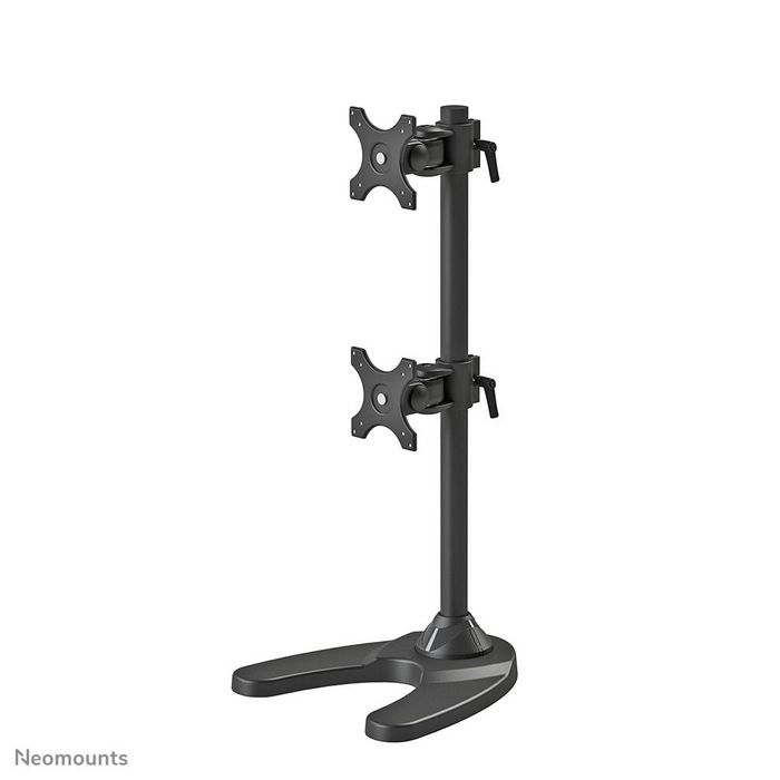Neomounts by Newstar Newstar Tilt/Turn/Rotate Dual Desk Mount (stand & grommet) for two 10-27" Monitor Screens ONE ABOVE OTHER, Height Adjustable - Black - W124850342