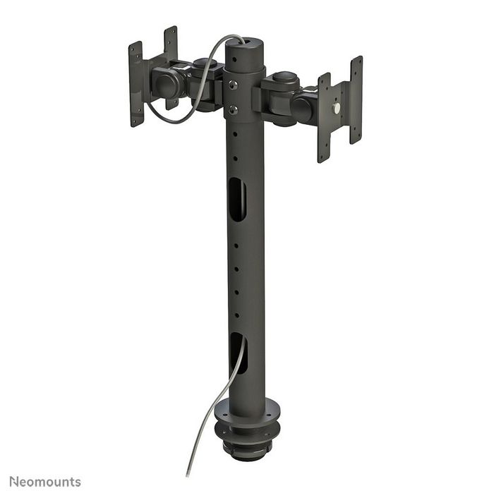 Neomounts by Newstar Neomounts by Newstar Tilt/Turn/Rotate Dual Desk Mount (grommet) for two 10-27" Monitor Screens BACK TO BACK, Height Adjustable - Black - W125050507