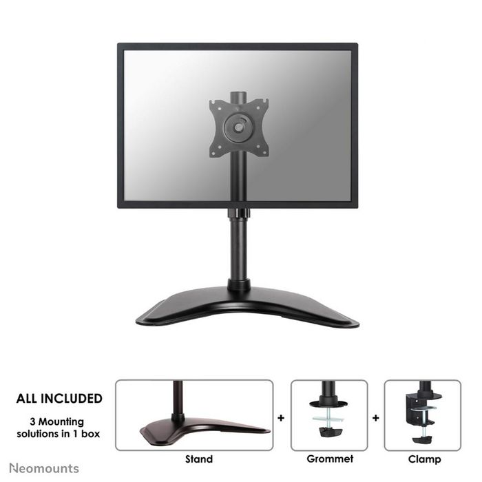 Neomounts Neomounts by Newstar Select Tilt/Turn/Rotate Desk Mount (stand, clamp & grommet) for 10-30" Monitor Screen, Height Adjustable - Black - W125066487