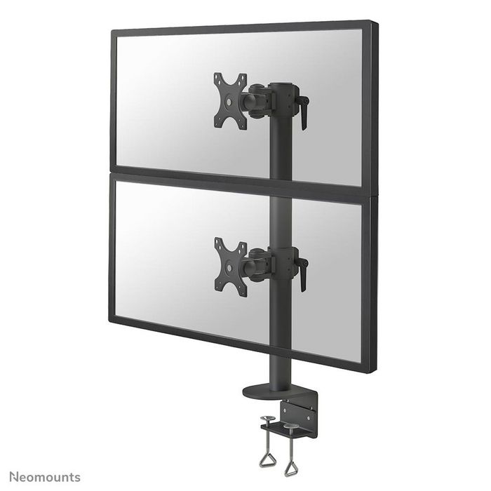 Neomounts Newstar Full Motion Desk Mount (clamp) for two 17-49" Curved Monitor Screens - Black - W125767403