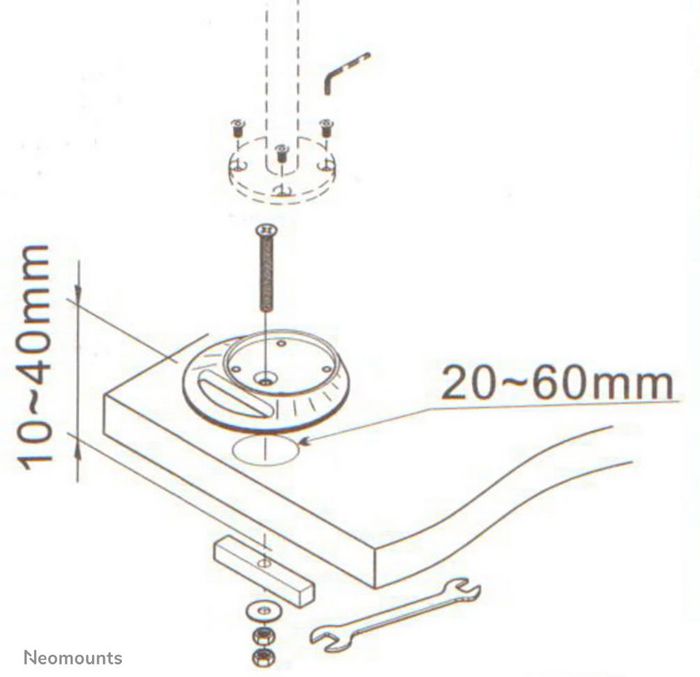 Neomounts Newstar Grommet Converter for FPMA-D910/920/930/1010/1020/1030 - Silver - W124450663