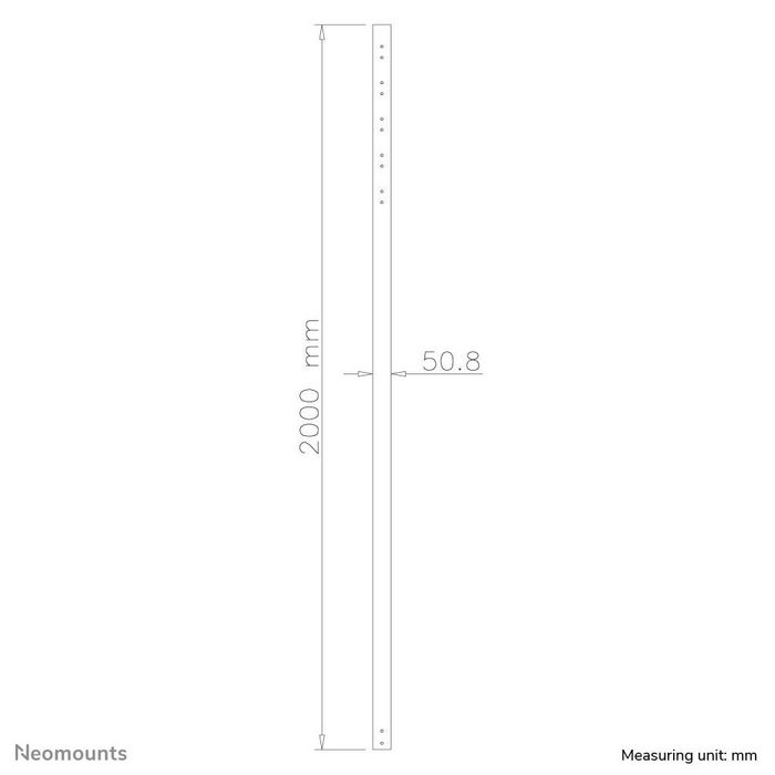 Neomounts by Newstar Neomounts by Newstar 200 cm extension pole for FPMA-C200/C400SILVER/PLASMA-C100/PLASMA-M1200 (x2) - Silver\t\t\t\t\t\t\t\t\t. - W124550749