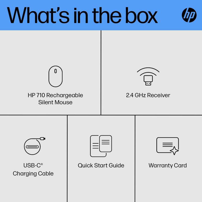 HP Mouse silenzioso ricaricabile 710 - 6E6F2AA#ABB