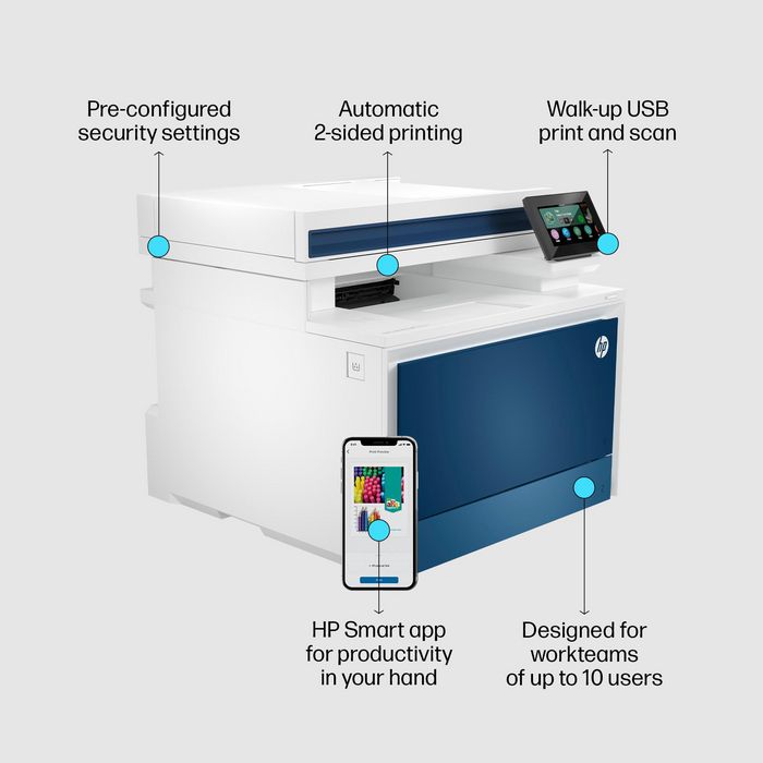 HP Color Laserjet Pro Mfp 4302Dw Printer, Color, Printer For Small Medium Business, Print, Copy, Scan, Wireless; Print From Phone Or Tablet; Automatic Document Feeder - W128427632