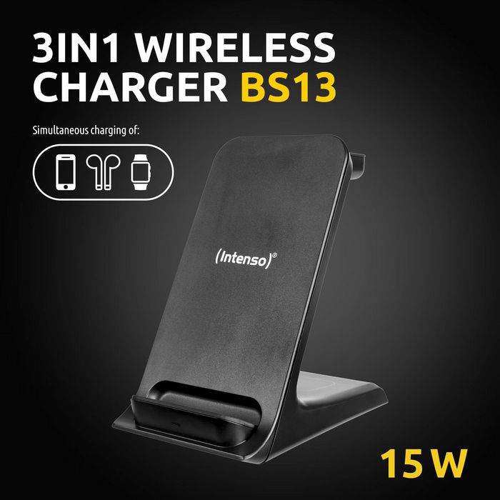 Intenso Bs13 Headphones, Smartphone, Smartwatch Black Usb Wireless Charging Fast Charging Indoor - W128442934