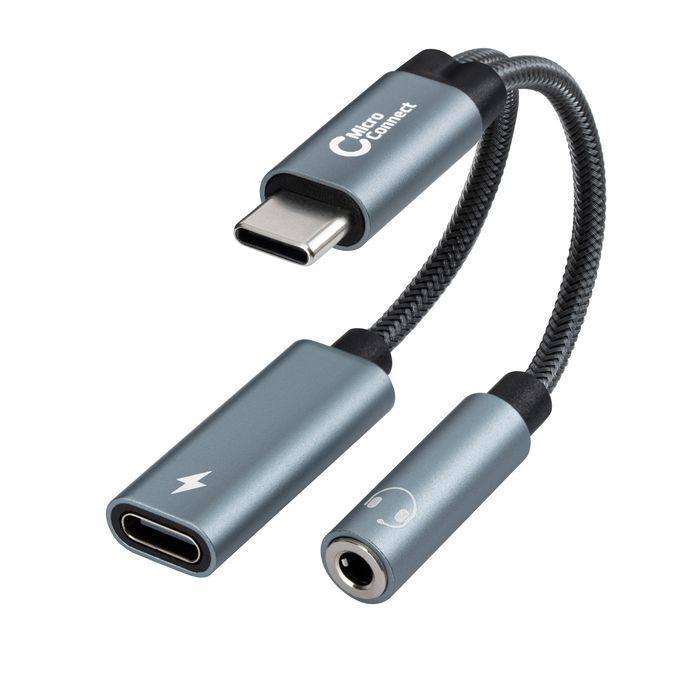 MicroConnect USB-C to USB-C PD and Audio, Silver 13cm - W128460314